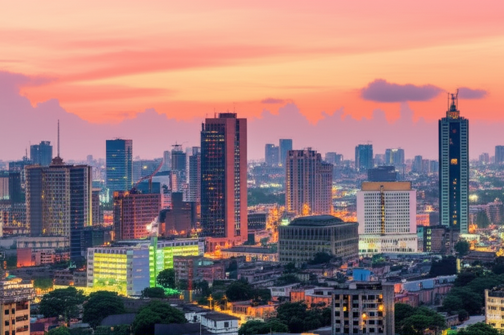 Lagos, Nigeria skyline view